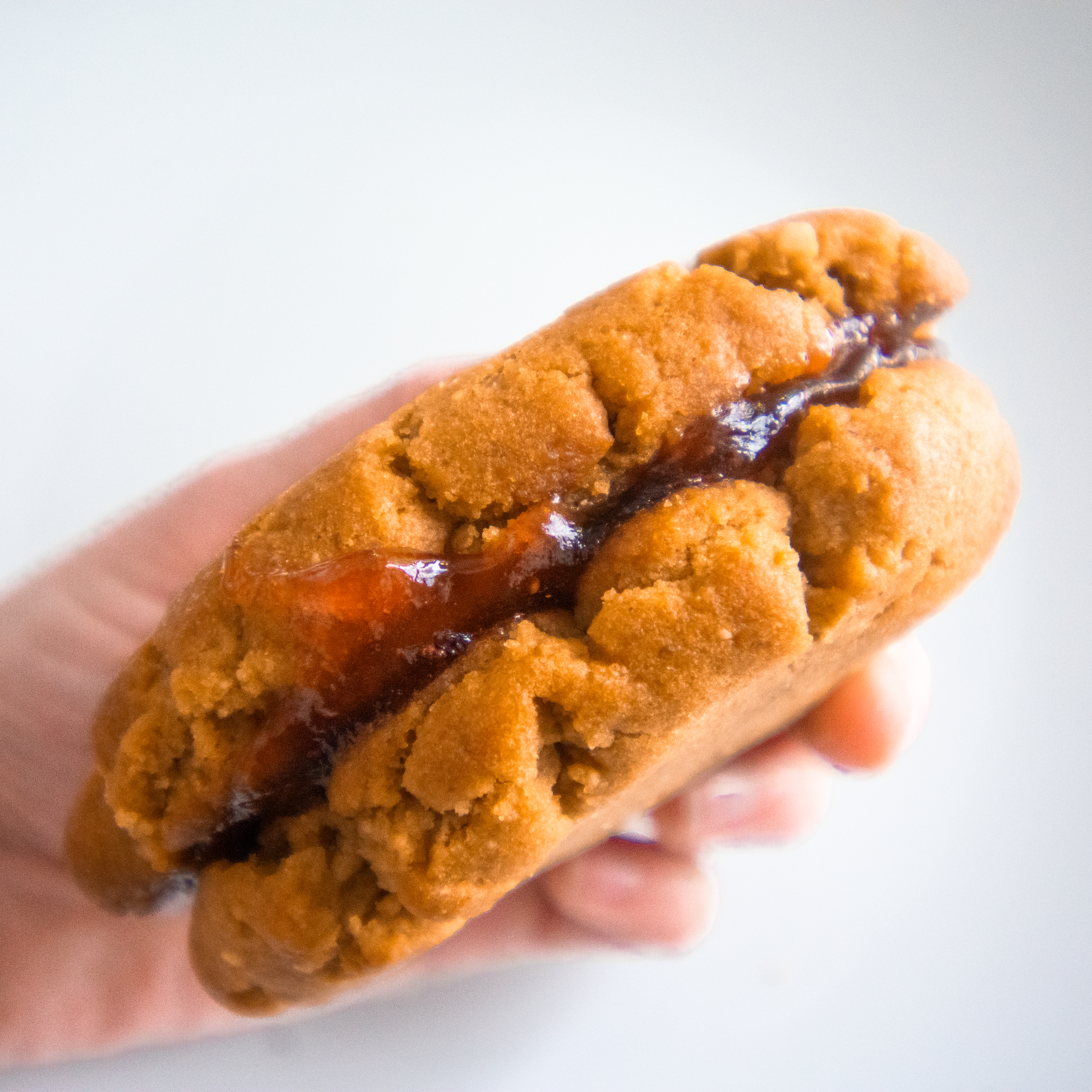 Image of a PB&J sandwich in cookie form.